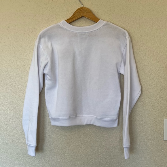 NWT Love Streak | White Cropped Rainbow Heart Sweatshirt - Picture 7 of 8